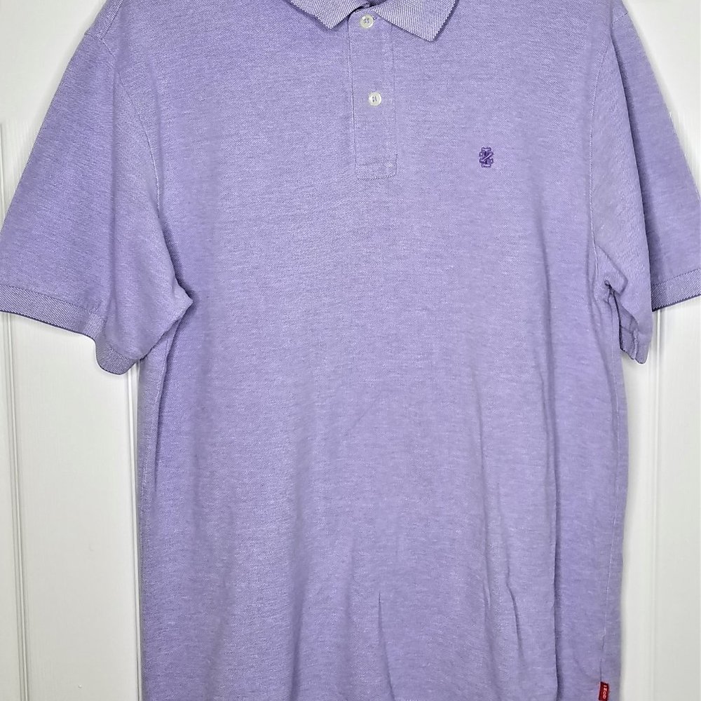 IZOD Mens Polo Shirt Size Large Polo Golf Short Sleeve Lavender Purple